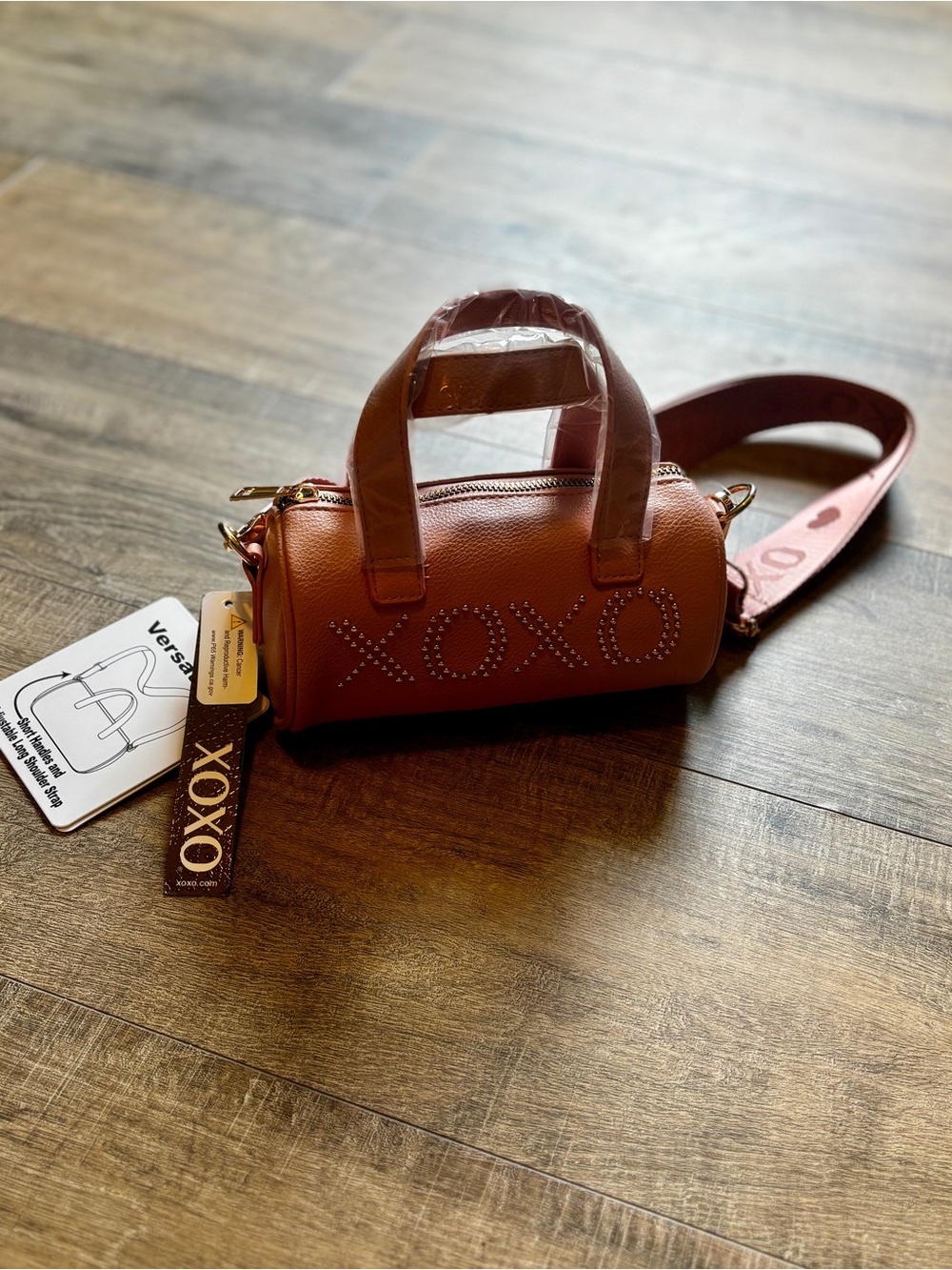 NWT XOXO Pink Y2K Mini Barrel Bag Logo Crossbody